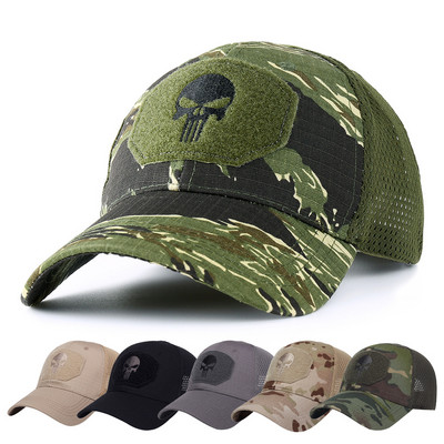 Στρατιωτικό κρανίο καπέλα μπέιζμπολ Καμουφλάζ Tactical Army Combat Paintball Μπάσκετ ποδοσφαίρου Ρυθμιζόμενα καλοκαιρινά καπέλα ηλίου άντρες γυναίκες