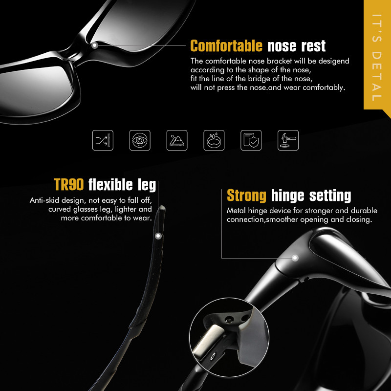 CoolPandas Polarized Cyclis Päikeseprillid Meestele Naised Sõidukindlad Prillid Pimestamisvastased Kalastusprillid UV400 gafas ciclismo hombre