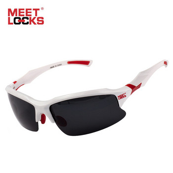 MEETLOCKS Велосипедни очила за колоездене Спортни слънчеви очила UV 400 поляризирани лещи за риболов Голф Шофиране Очила за бягане с калъф