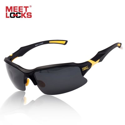 MEETLOCKS dviračių akiniai sportiniai akiniai nuo saulės UV 400 poliarizuotas lęšis žvejybai golfui vairavimui bėgimo akiniai su dėklu