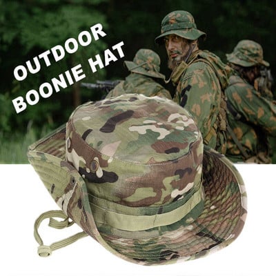 Multicam Boonie Hat Camo Karinė medžioklės kepurė lauke Žygiai Žvejyba Apsauga nuo saulės Žvejo taktinė vyrų armijos Camo kepurės