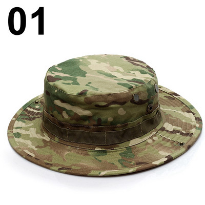 Multicam Boonie Hat Camo Karinė medžioklės kepurė lauke Žygiai Žvejyba Apsauga nuo saulės Žvejo taktinė vyrų armijos Camo kepurės