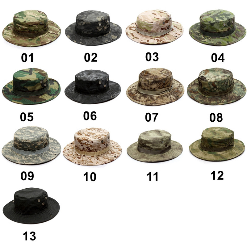 Multicam Boonie Hat Camo Karinė medžioklės kepurė lauke Žygiai Žvejyba Apsauga nuo saulės Žvejo taktinė vyrų armijos Camo kepurės