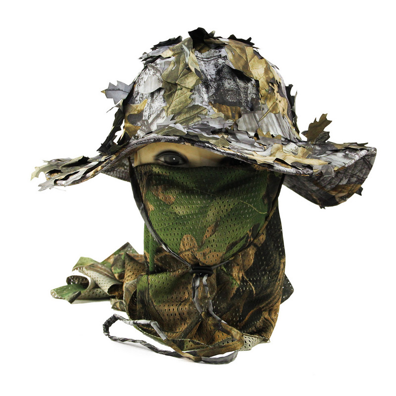 Căciuli de vânătoare de camuflaj 3D Sniper Bionic Balaclava tactică militară Mască completă Paintball Airsoft Călărie Boonie Army Multicam