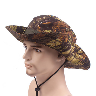 Kamufliažinė Airsoft taktinė kepurė Karinė Boonie Hat Fisherman Outdoor Sport Sun Bucket Cap Armija Vyrai Žvejyba Žygiai Medžioklės Skrybėlė
