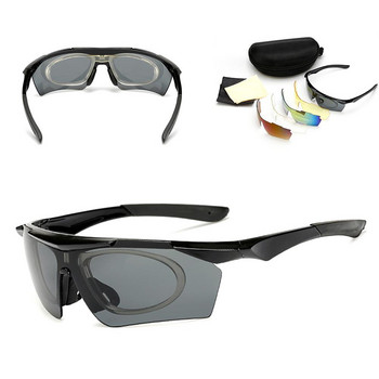 Поляризирани лещи Велосипедни очила Uv 400 с 5 лещи 5 цвята UV защита Преносими слънчеви очила за спорт на открито Издръжливи очила 1 бр.