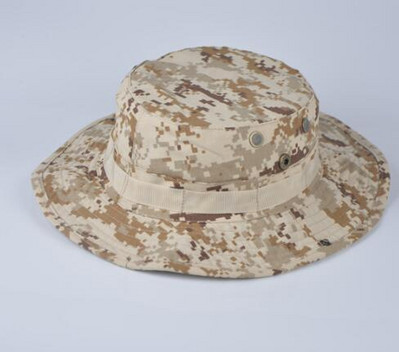 Pălărie tactică de camuflaj Pălărie militară de iepuraș Căciulă militară Camo Pălărie cu găleată de soare pentru sport în aer liber pentru bărbați Pescuit Drumeții Pălărie de vânătoare