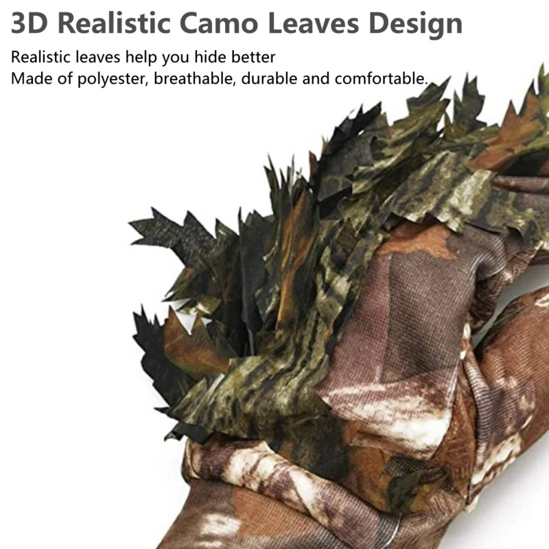 3D lapinės Camo pirštinės Elastinės neslystančios pirštinės pirštinės, skirtos taktiniam paukščių stebėjimui lauke, medžioklei, vasarai, kamufliažinės pirštinės vyrams