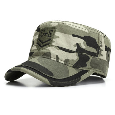 Pălărie neagră cu vârf plat pentru bărbați, cu circumferința reglabilă a capului, pălărie de camioner, umbrelă de soare de vară, șapcă de vânătoare din bumbac