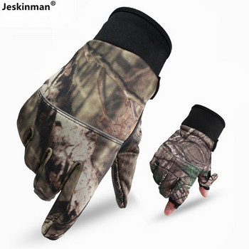 Есенно-зимни противоплъзгащи ръкавици Дърво Бионични камуфлажни ловни ръкавици Ръкавици с два пръста Ръкавици за риболов Термални ръкавици с пълни пръсти