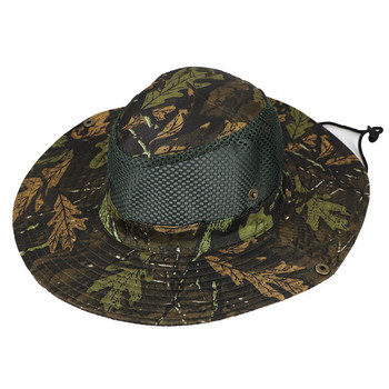 Военна камуфлажна шапка за мъже, тактическа шапка Boonie, лятна външна шапка за слънчеви бани за възрастни, риболов, туризъм, ловни шапки, 59 см, регулируема