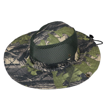 Военна камуфлажна шапка за мъже, тактическа шапка Boonie, лятна външна шапка за слънчеви бани за възрастни, риболов, туризъм, ловни шапки, 59 см, регулируема