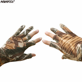 Летни ръкавици за колоездене без пръсти против хлъзгане Водоустойчиви Bionic камуфлажни ловни ръкавици Полиестерни дишащи тънки ръкавици