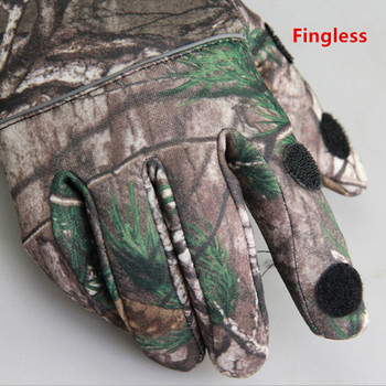 Есен Зима Дърво Bionic Камуфлаж Ловни Риболовни Ръкавици Два пръста на разстояние Ръкавици за каране против плъзгане Унисекс Камуфлаж Пълна ръкавица