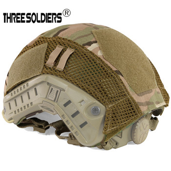 THREE SOLDIERS Камуфлажен тактически капак за каска за спорт на открито Пейнтбол Fast Helmet Аксесоар качулка за за FAST MH/PJ каска