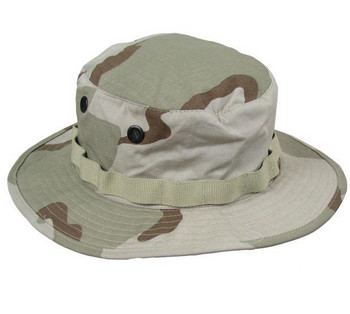 Тактически лов Boonie Hat Военен Camo Bucket Sun Cap Водоустойчив Риболов Къмпинг на открито Рибарски шапки с шнур Мъжки
