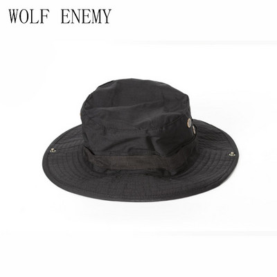 Taktikaline jahimüts Militaar Camo ämbriga päikesekübar Veekindel kalapüük Õues telkimine Kalurimütsid nööriga meestega