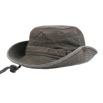 Мъжки шапки Памучна лятна шапка с козирка за слънце Мрежеста дишаща шапка тип кофа Рибарска шапка Кабина за катерене на открито Плажна шапка на татко Chapeus