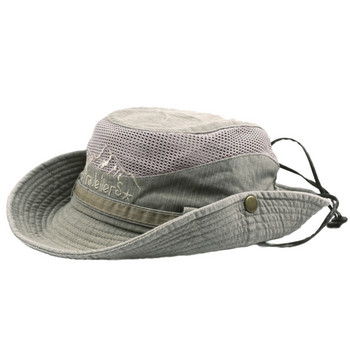 Мъжки шапки Памучна лятна шапка с козирка за слънце Мрежеста дишаща шапка тип кофа Рибарска шапка Кабина за катерене на открито Плажна шапка на татко Chapeus
