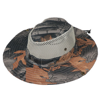 Камуфлажна тактическа шапка Военна шапка Boonie Шапки на американската армия Камуфлажни мъжки спортове на открито Sun Bucket Cap Риболов Туризъм Ловни шапки 59CM