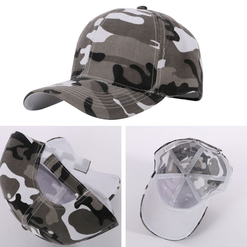 Регулируема бейзболна шапка, тактическа лятна слънцезащитна шапка, камуфлажна военна армейска камуфлажна еърсофт, лов, къмпинг, туризъм, риболов, шапки