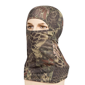 Légáteresztő, gyorsan száradó fényvédő taktikai fejfedő maszk terepszínű vadászsapkák Ghillie öltönyök fejfedő Camo arcmaszkok