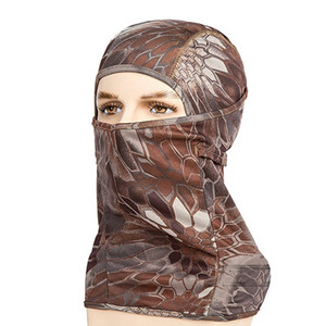 Légáteresztő, gyorsan száradó fényvédő taktikai fejfedő maszk terepszínű vadászsapkák Ghillie öltönyök fejfedő Camo arcmaszkok