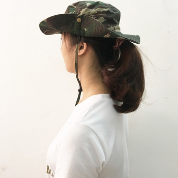 Качествен памук Дете 4-8 години Шапка за лов и риболов Boonie Hat Tactical CS Hat Jungle Camouflage Flanging Cap 2 размера