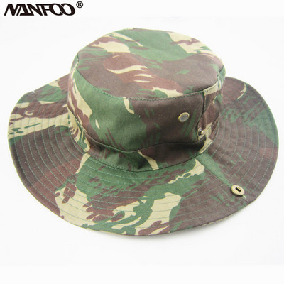 Quality Cotton Child 4-8 years Hunting Fishing Hat Boonie Hat Tactical CS Hat Jungle Camouflage Flanging Cap 2 Sizes