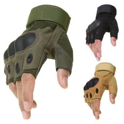 Tactical Gloves Army Armor Protection Shell Half Finger Cycling Sports Shooting Hunting Combat Gloves Military Airsoft Gloves