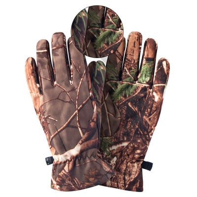 1 pereche de mănuși de vânătoare Camo Mănuși cu degete complete Echipament de camuflaj de vânătoare în aer liber pentru vânătoare Accesorii pentru ciclism