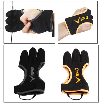 Προστατευτικά γάντια τοξοβολίας με τρία δάχτυλα Προστατευτικό εξοπλισμό τοξοβολίας για αντιολισθητικό στόχο τοξοβολίας που αναπνέει