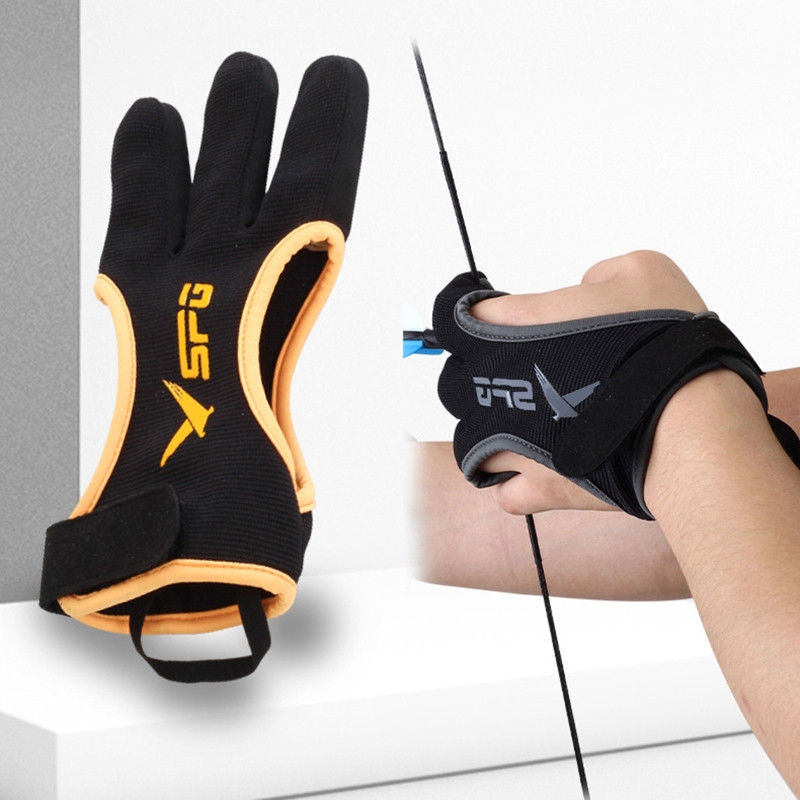 Trijų pirštų šaudymo iš lanko apsauginės pirštinės Šaudymo iš lanko apsauginės priemonės lanko medžioklei Taikinio neslidžios kvėpuojančios šaudymo iš lanko pirštinės