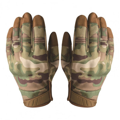1 pereche de mănuși de camuflaj de vânătoare practice pentru încălzit cu ecran tactil. Mănuși de camuflaj anti-alunecare