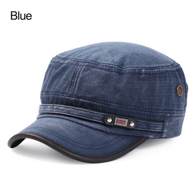 Vīriešu mazgātas nomāktas armijas cepures ikdienas kokvilnas plakana beisbola cepure Regulējama elpojoša kadetu cepure Pavasara vasaras sauļošanās cepures
