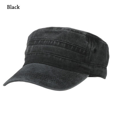 Vīriešu mazgātas nomāktas armijas cepures ikdienas kokvilnas plakana beisbola cepure Regulējama elpojoša kadetu cepure Pavasara vasaras sauļošanās cepures