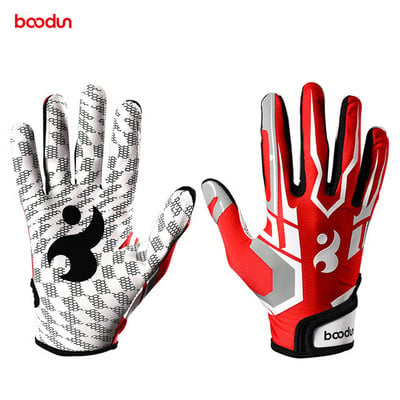 Boodun 1 Pair Rugby Gloves Full Finger Anti Slip Gel Baseball American Football Gloves Outdoor Sport Gloves for Men Women