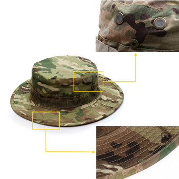 Καμουφλάζ Tactical Cap Military Boonie Καπέλο US Army Caps Camo Ανδρικά Αθλητικά Υπαίθρια Αθλητικά Κουβάς Ήλιου Καπέλα Ψάρεμα Πεζοπορία Καπέλα κυνηγιού 59cm