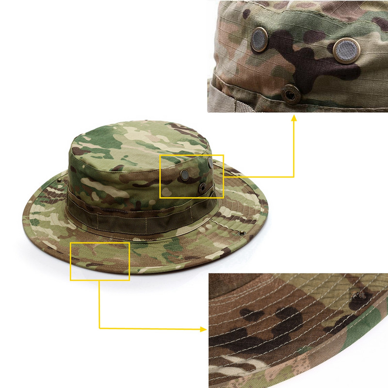 Terepszínű taktikai sapka Katonai boonie kalap amerikai hadsereg sapkák Camo férfi szabadtéri sport napozósapka horgászat túrázás vadászsapkák 59 cm