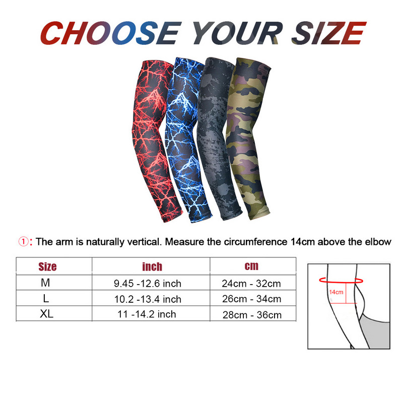 1vnt. Kvėpuojantis greitai džiūstantis UV apsauga, bėgimo rankovės, rankovės, krepšinio alkūnės, kūno rengybos porankiai, sportiniai dviračių rankų šildytuvai