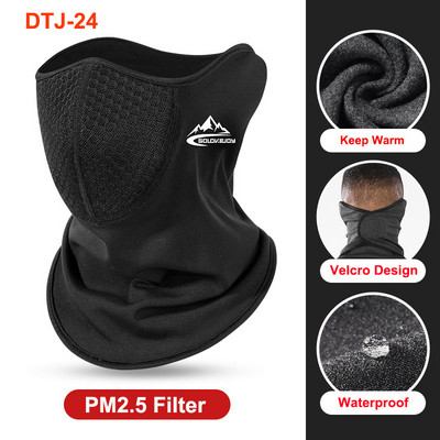 Talvine rattasõidu näomask filtritega PM2.5 saastevastane rattasõidu poolmask Fliisist soe tuulekindel hingav välismask