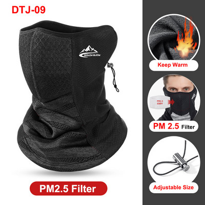 Talvine rattasõidu näomask filtritega PM2.5 saastevastane rattasõidu poolmask Fliisist soe tuulekindel hingav välismask