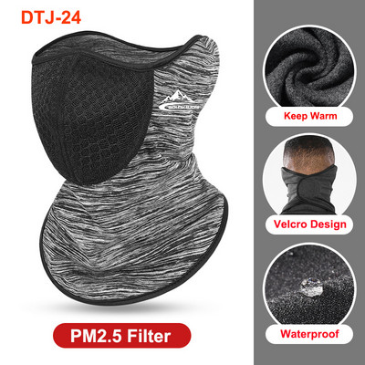 Talvine rattasõidu näomask filtritega PM2.5 saastevastane rattasõidu poolmask Fliisist soe tuulekindel hingav välismask