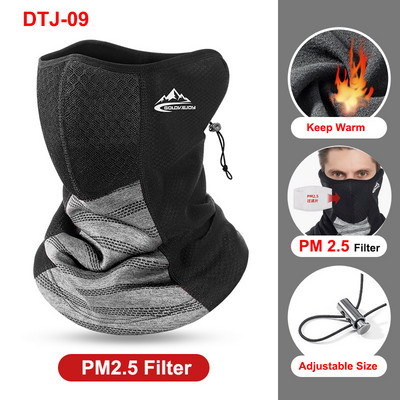 Talvine rattasõidu näomask filtritega PM2.5 saastevastane rattasõidu poolmask Fliisist soe tuulekindel hingav välismask