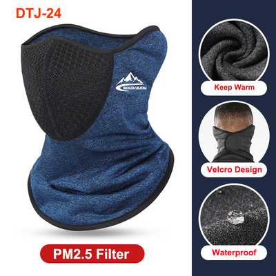 Talvine rattasõidu näomask filtritega PM2.5 saastevastane rattasõidu poolmask Fliisist soe tuulekindel hingav välismask