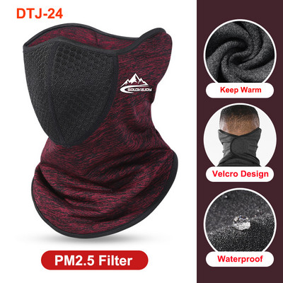 Talvine rattasõidu näomask filtritega PM2.5 saastevastane rattasõidu poolmask Fliisist soe tuulekindel hingav välismask