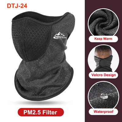 Talvine rattasõidu näomask filtritega PM2.5 saastevastane rattasõidu poolmask Fliisist soe tuulekindel hingav välismask