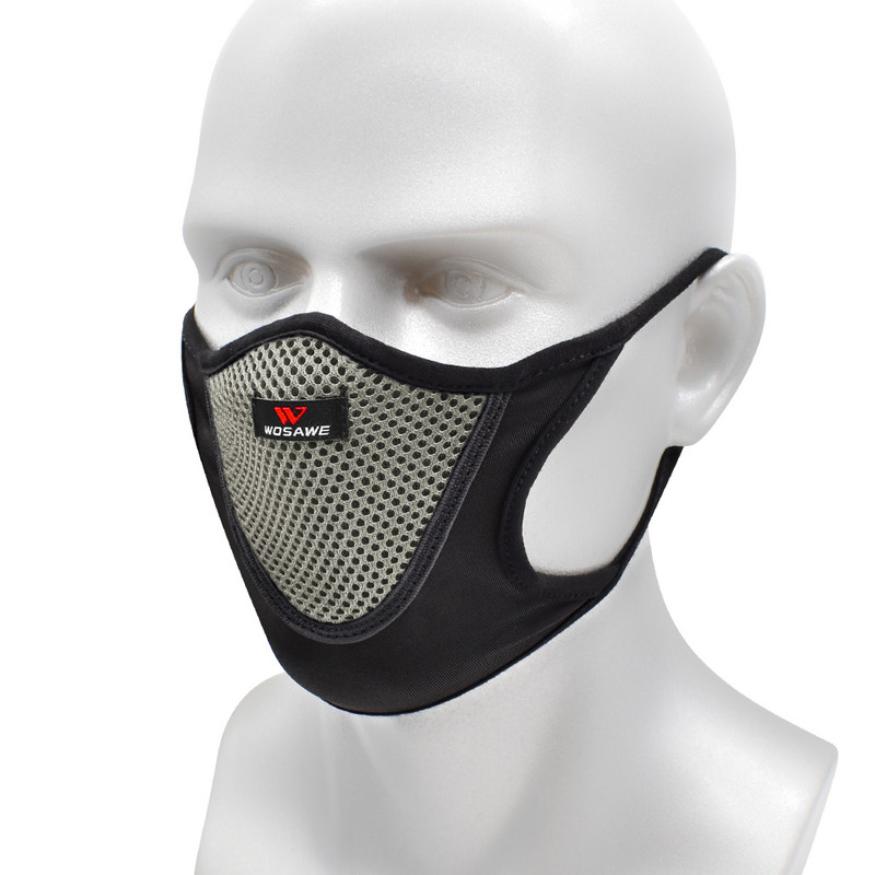 WOSAWE Breathable Cycling FaceMasks City Riding Sports Dustproof Mouth Full Cover Shield Mesh Filter Dust Training Face Mask