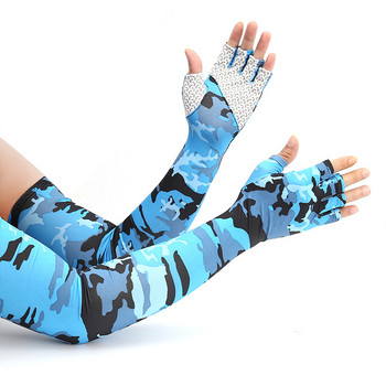 Ледени ръкави с пет пръста Слънцезащитни дишащи предпазители за ръце Спорт на открито Колоездене Бягане Хладни копринени ръкави