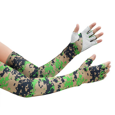 Mâneci de braț de gheață cu cinci degete Protecție solară Protecție de braț respirabilă Sporturi în aer liber Ciclism Alergare Mâneci de braț din mătase rece